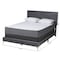 Baxton Studio Abberton Modern and Contemporary Grey Velvet and Gold Metal Queen Size Panel Bed 220-12849-ZORO - alternate 8
